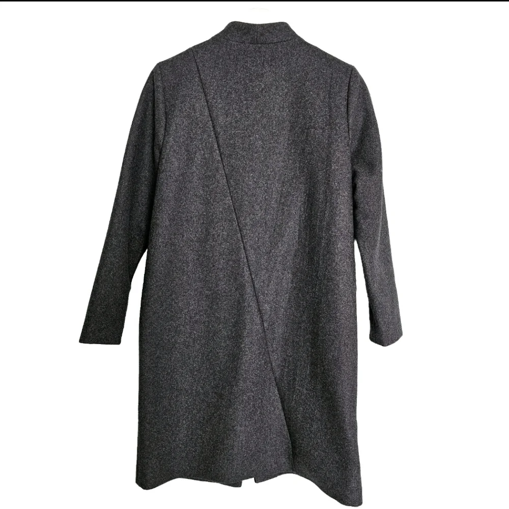 NEW Kate Spade Saturday Gray Wool Blend Pea Coat Snap Button Chest Closure